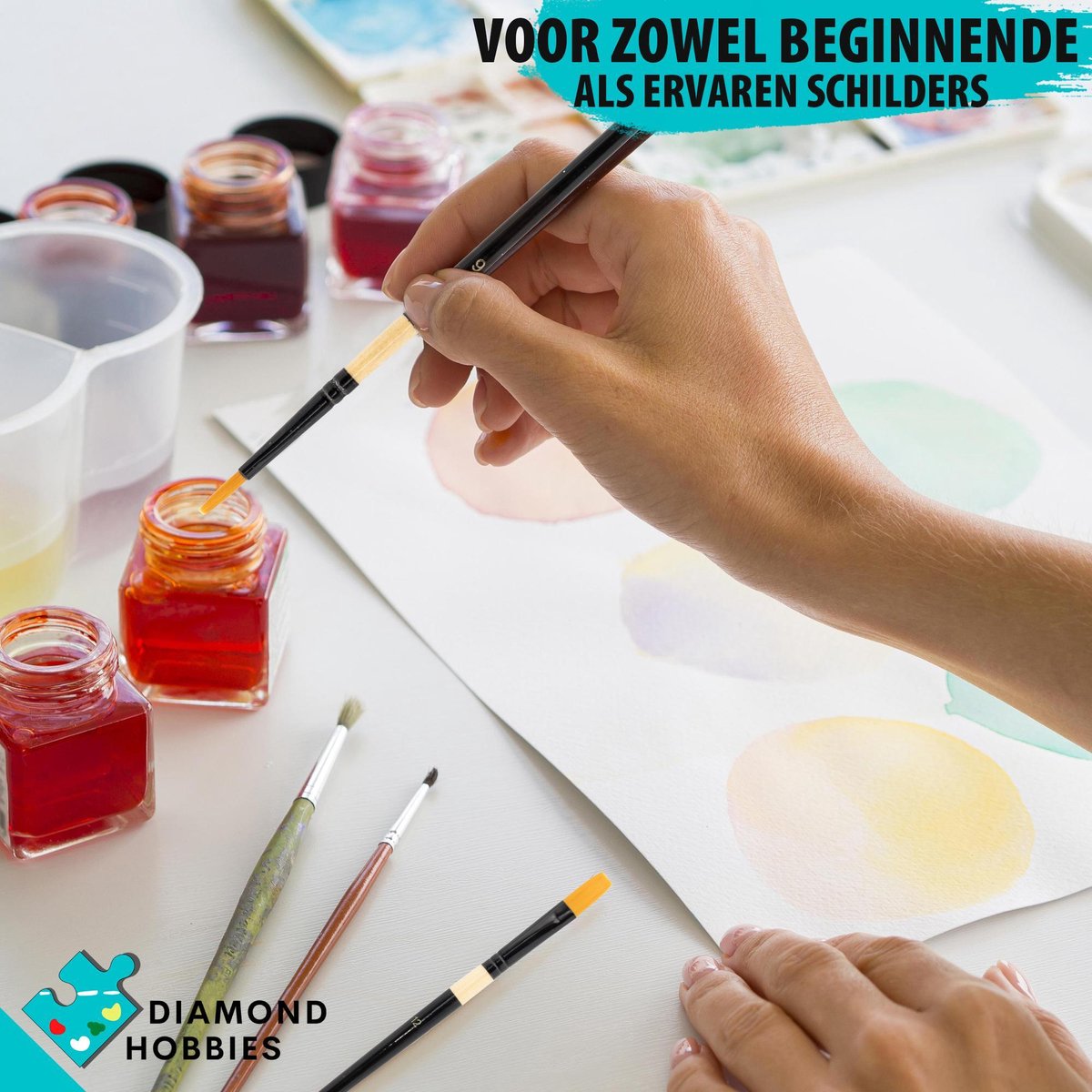 Penselen Acrylverf | 10 Stuks | Penselenset | Diamond Hobbies