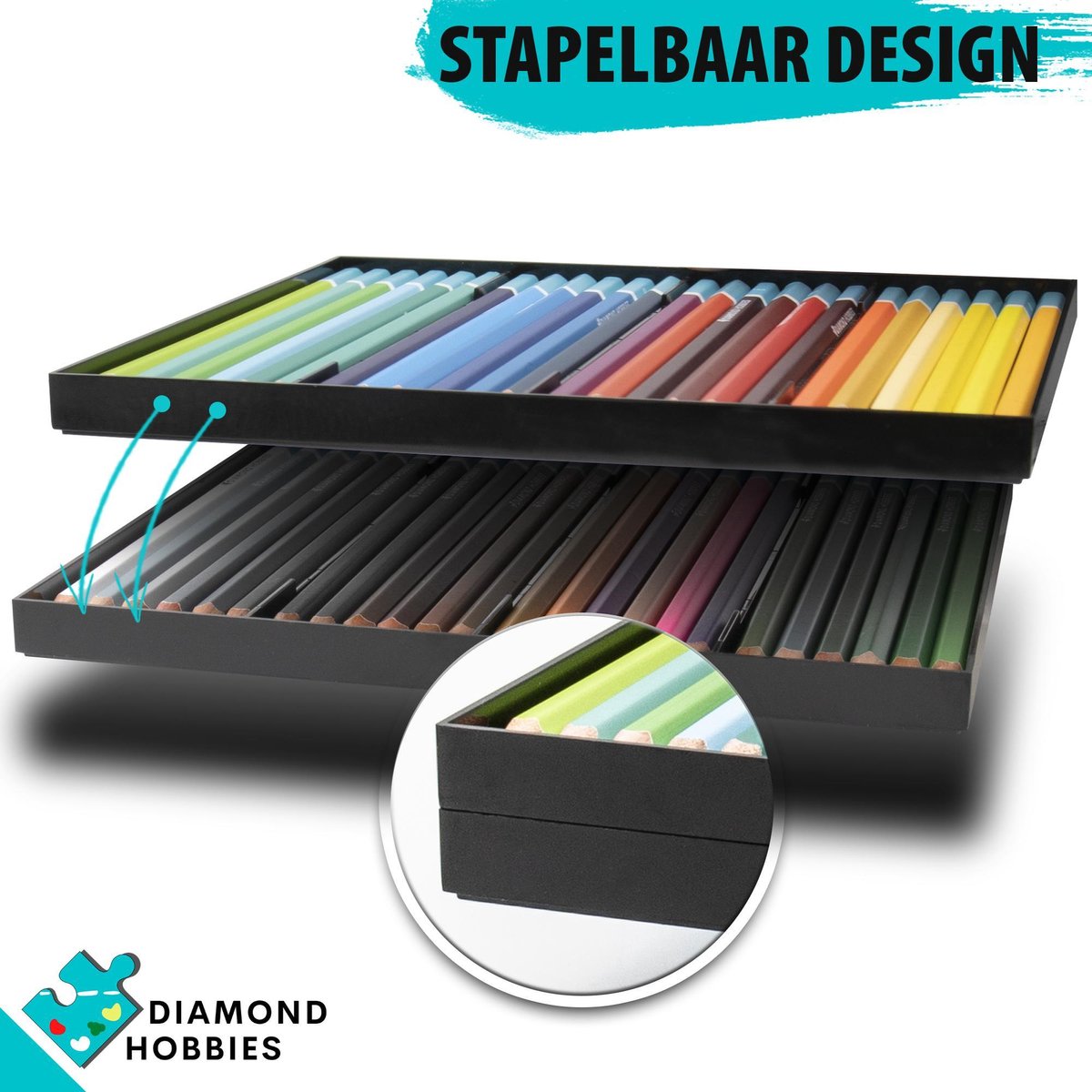 Kleurpotloden voor Volwassenen van Diamond Hobbies | 48 kleuren | Kleuren op Nummer | Tekendoos voor Volwassenen