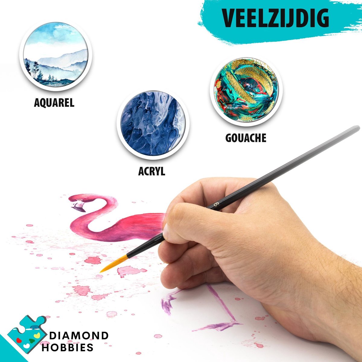 Penselen Acrylverf | 10 Stuks | Penselenset | Diamond Hobbies