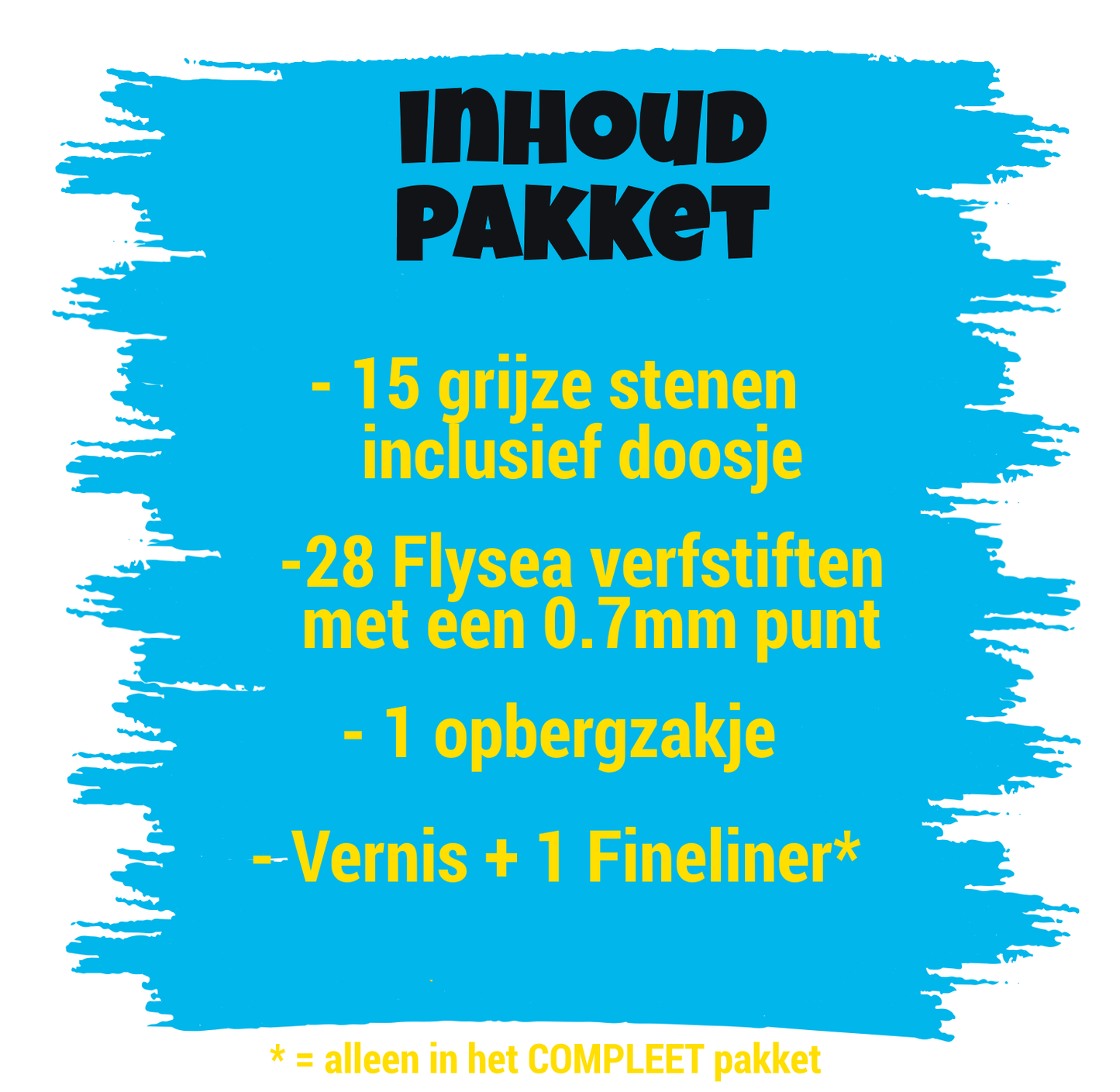 Alles-in-1 FLYSEA Happy Stone Starterspakket | Stenenpakket 15 stenen | 28 acrylstiften | Opbergzakje