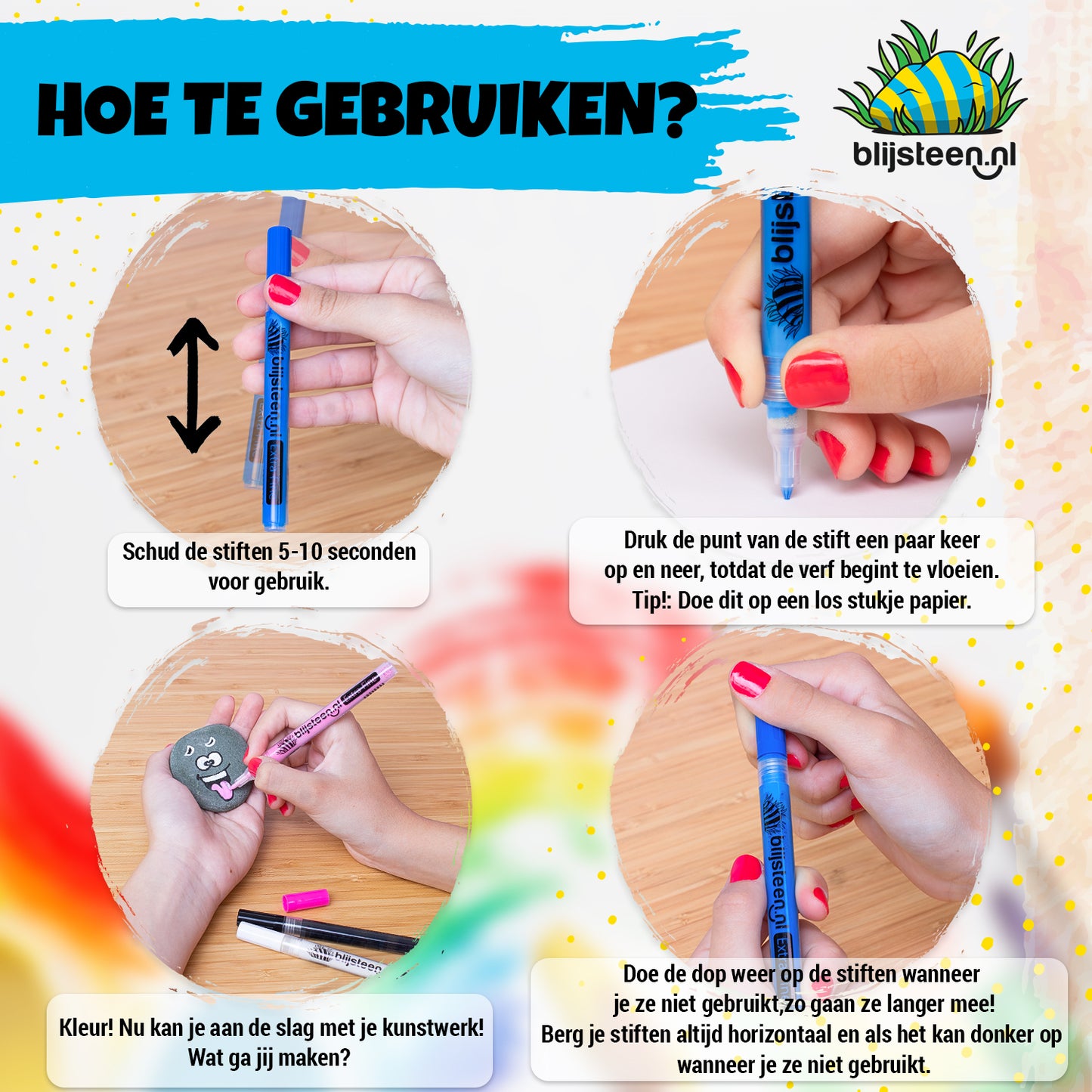 37-Delige Acryl Marker Stiften 0.7 mm Set | Verfstiften| Acrylstiften voor Stenen Schilderen | Happy Stones